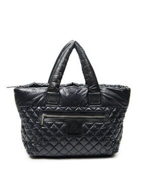 Chanel Coco Reversible Tote Black Quilted Nylon Canvas